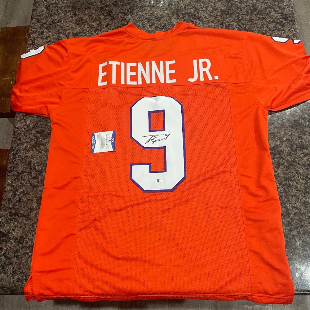 Travis Etienne Jr. Autographed CLEMSOM Look Jersey (XL)... Beckett COA.. JAGS.